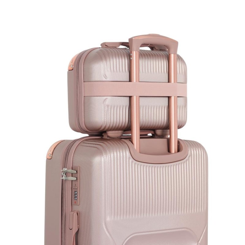 أفياتور طقم حقائب سفر دبش  فاخر: خيار مثالي للعرائس والمسافرين المتميزين مكون من 6 قطع ويشمل حقيبتين يد - كفرات دبل ومرنة - قفل رقمي ثابت ضد السرقة - Image 3